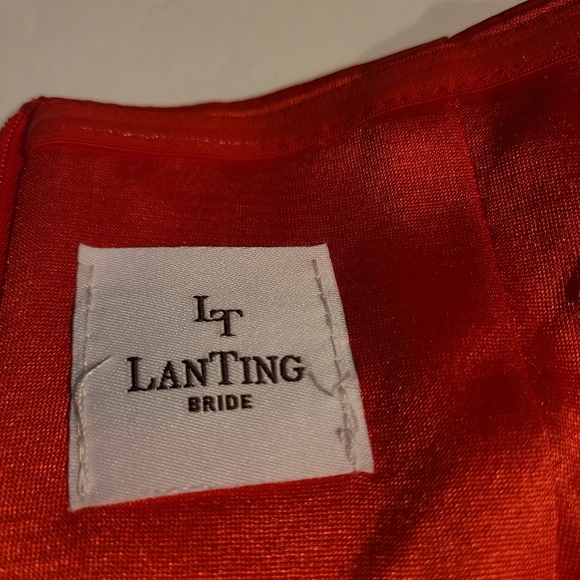 Lan Ting bride red  jumpsuit women's sz.XS Strapless - Picture 5 of 9